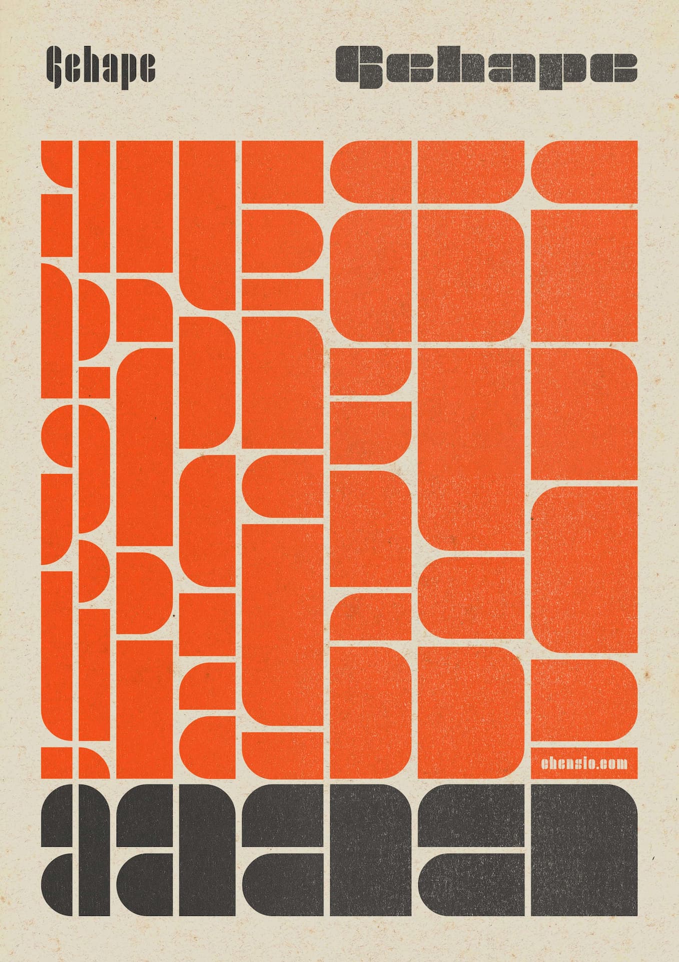Gehape, modular font vintage poster promotion