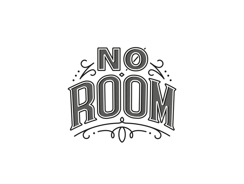Diseño de lettering y logotipo para la banda de rock No Room en Mallorca