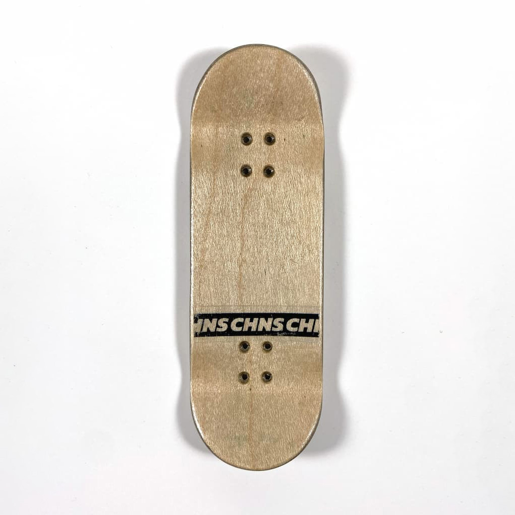 Handmade fingerboard deck with grunge composition.