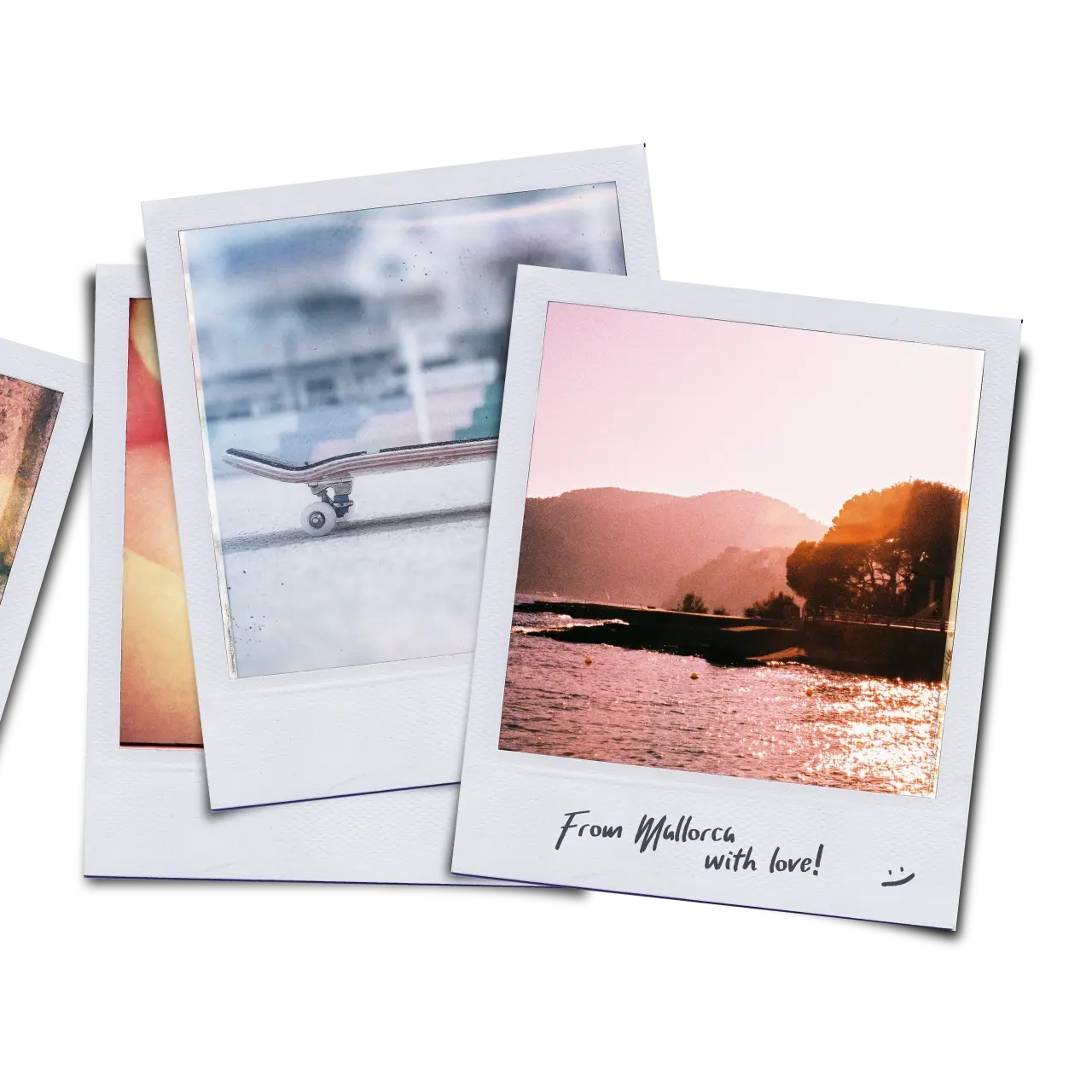 Handmade fingerboard deck with grunge composition.