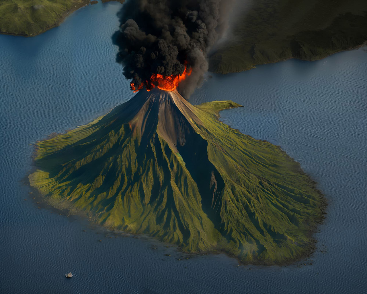Magic: The Gathering Volcanic Island card created with AI
