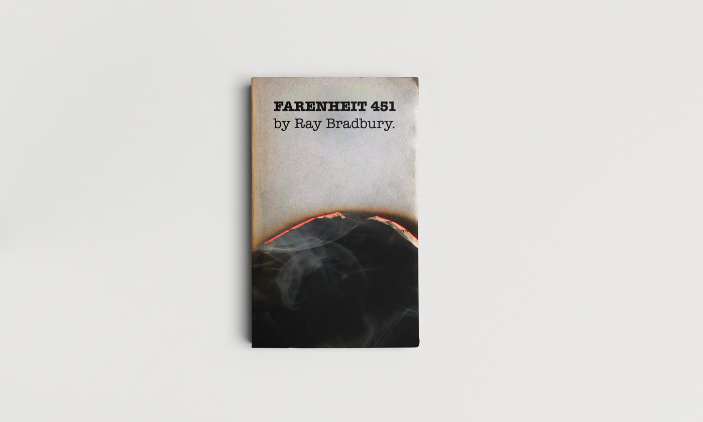 Diseño de portada para Farenheit 451 de Ray Bradbury